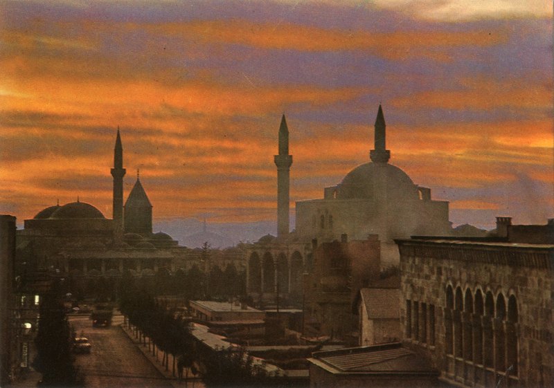 نمایی از قونیه (کارت‌پستال دست‌رنگ)